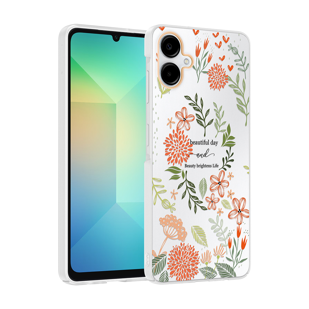 Samsung Galaxy A06 Uyumlu Kılıf Kamera Korumalı Desenli Zore Klip Kapak