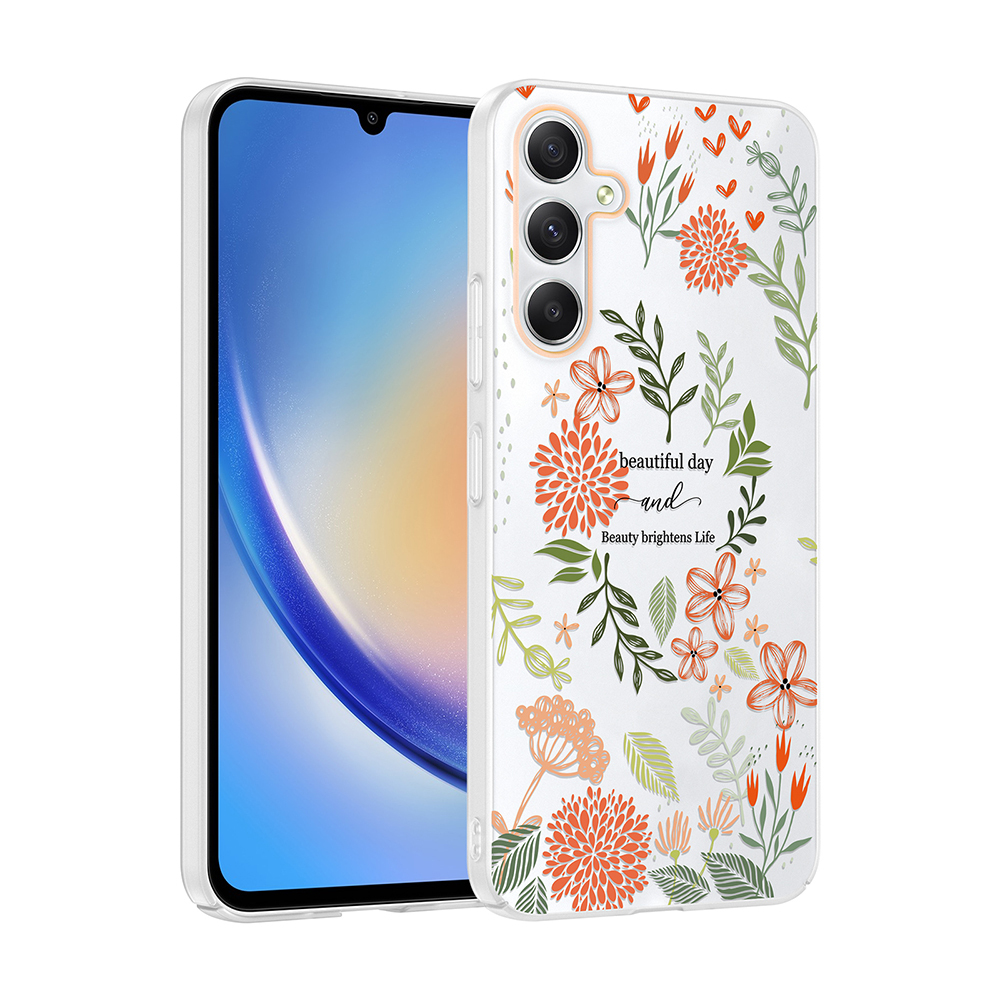 Samsung Galaxy S24 FE Uyumlu Kılıf Kamera Korumalı Desenli Zore Klip Kapak