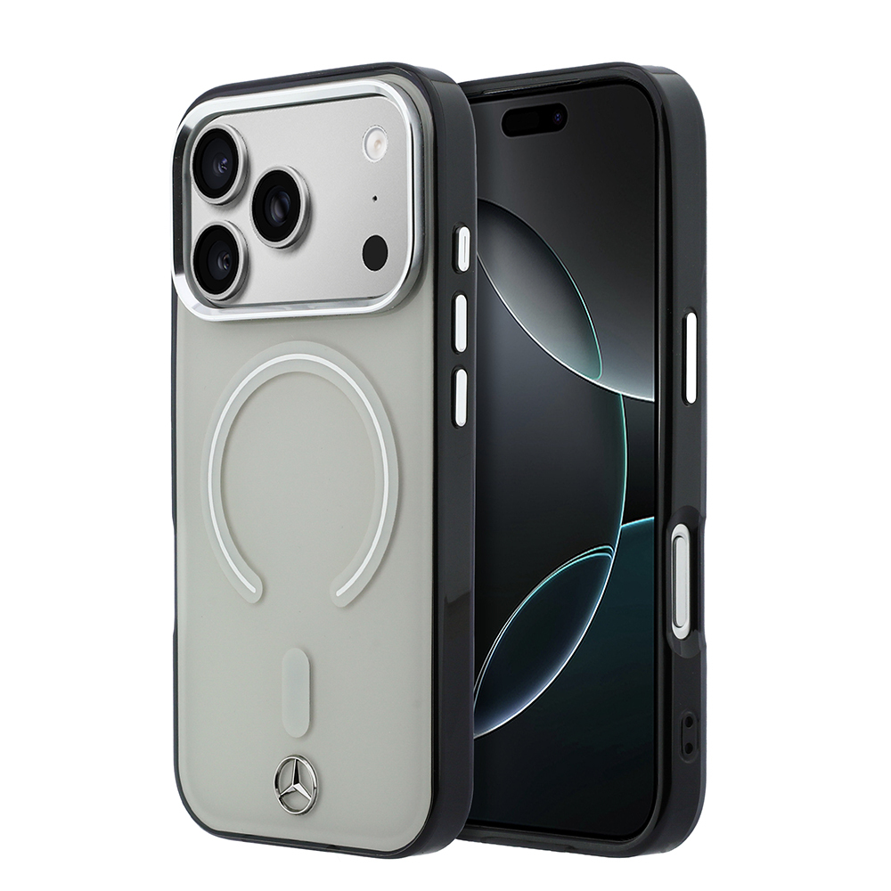 [RNZ-TA137573] Apple iPhone 17 Pro Max Uyumlu Kılıf Mercedes Benz Orjinal Lisanslı M-safe Şarj Özellikli Saydam Yüzey İkonik 3D Metal Logolu Kapak