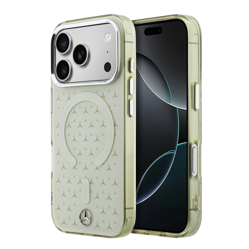 Apple iPhone 17 Pro Max Uyumlu Kılıf Mercedes Benz Orjinal Lisanslı M-Safe Şarj Özellikli Çift Katmanlı Yıldız Desenli Dizayn Kapak