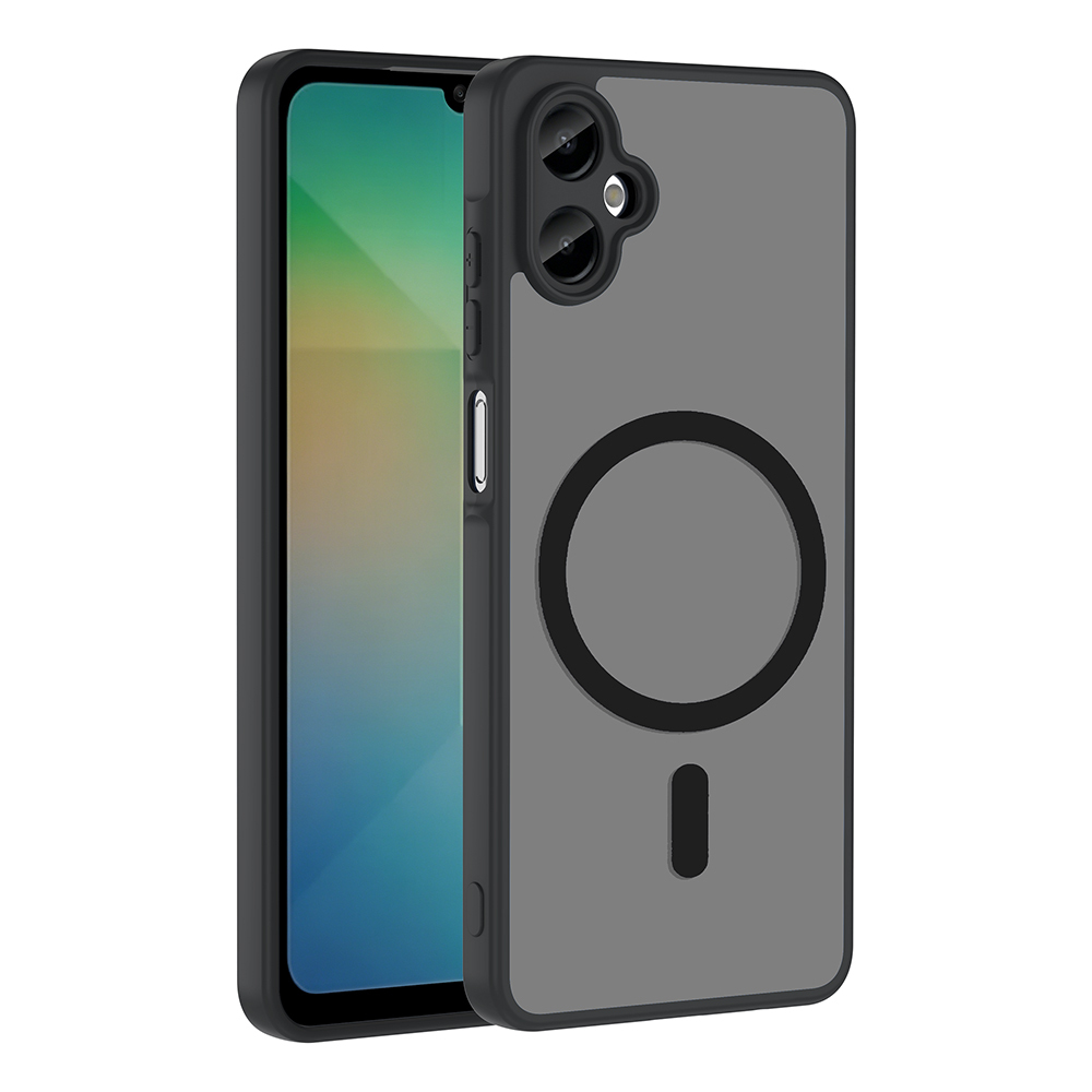 [RNZ-TA133232] Samsung Galaxy A06 Uyumlu Kılıf M-safe Şarj Özellikli Zore Babet Kapak (Siyah)