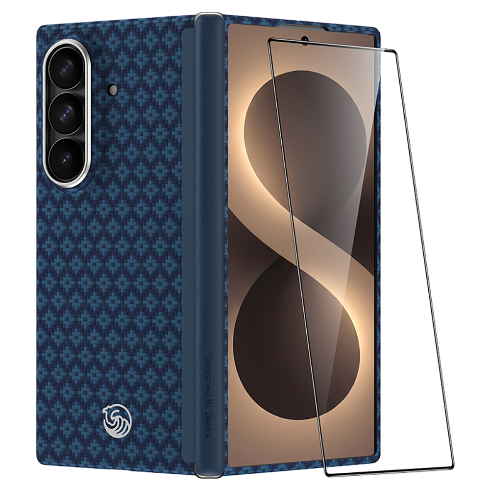 Samsung Galaxy Z Fold 8 Ultra Uyumlu Benks ArmorAir ArmorGrid Grand Combo Üçlü Aksesuar Seti (Ön Arka Kevlar Karbon Kapak + Ekran Koruyucu)