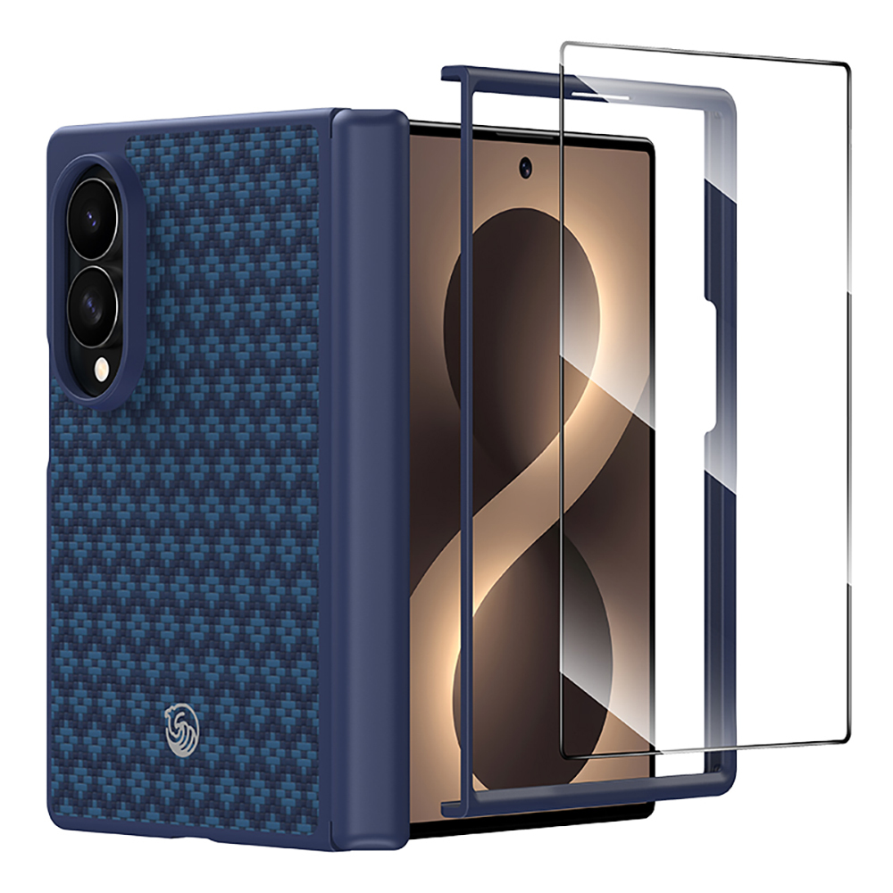Samsung Galaxy Z Fold 8 Uyumlu Benks ArmorPro ArmorGrid Grand Combo Üçlü Aksesuar Seti (Ön Arka Kevlar Karbon Kapak + Ekran Koruyucu)