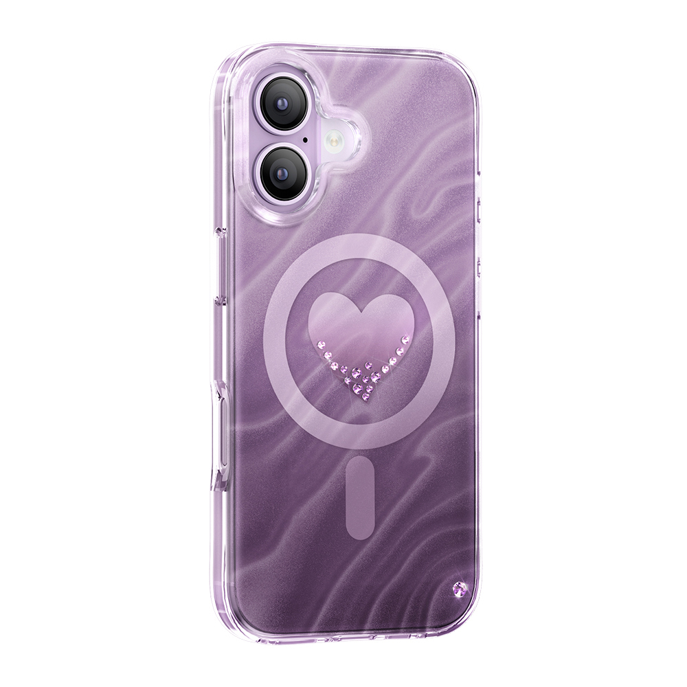 Apple iPhone 17 Uyumlu Kılıf M-Safe Şarj Özellikli Orjinal Swarovski Taşlı Zore Paris Rovix Sert PC Kapak