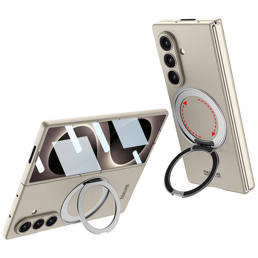 Samsung Galaxy Z Fold 8 Ultra Uyumlu Kılıf M-safe Şarj Özellikli Zore Kıpta Yüzüklü Kamera Korumalı Kapak