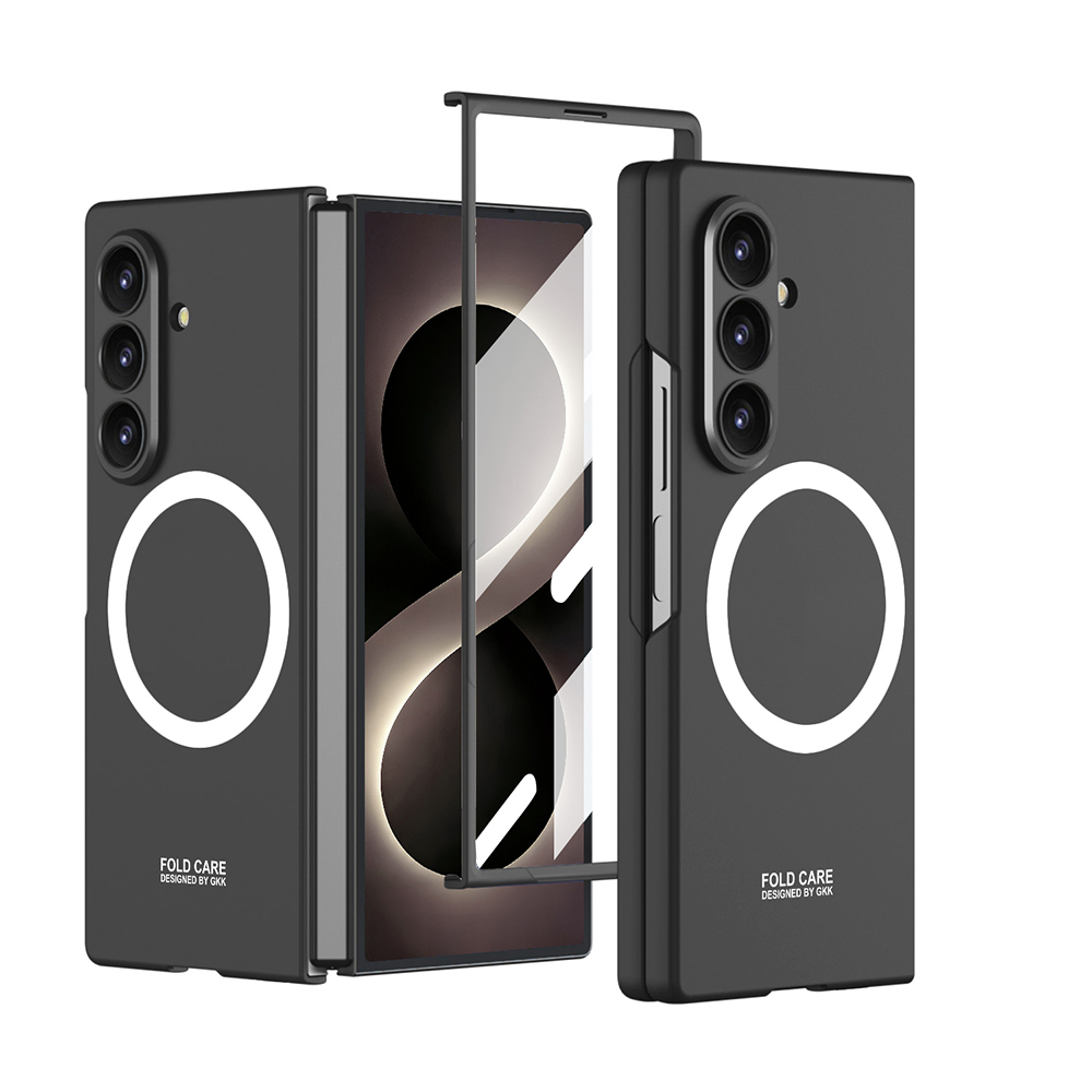 [RNZ-TA137765] Samsung Galaxy Z Fold 8 Ultra Uyumlu Kılıf Wireless Şarj Özellikli Zore Kıpta M-safe Kapak (Siyah)