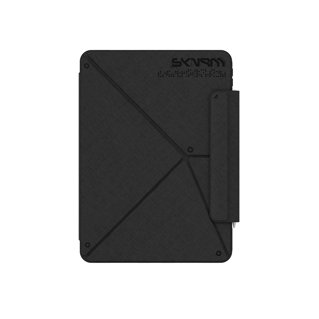 Apple iPad Air 11 2024 Uyumlu Kılıf Skinarma Kalemlikli Dokulu Tasarım Standlı Magnetik Trilon Kılıf