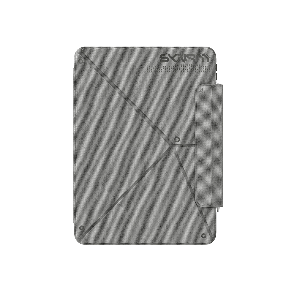 Apple iPad Air 11 2024 Uyumlu Kılıf Skinarma Kalemlikli Dokulu Tasarım Standlı Magnetik Trilon Kılıf