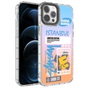 Apple iPhone 12 Pro Max Uyumlu Kılıf Kamera Korumalı Renkli Desenli Sert Silikon Zore Korn Kapak