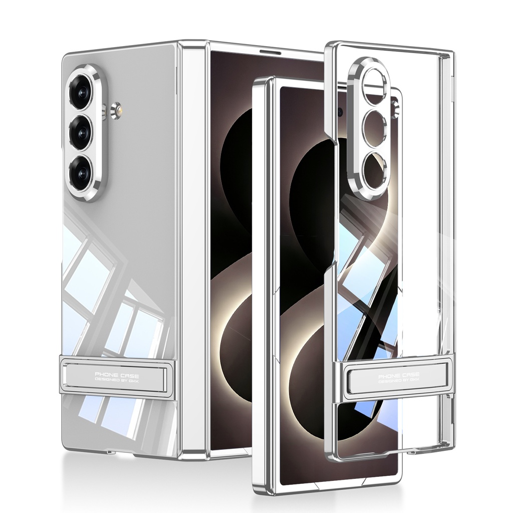 Samsung Galaxy Z Fold 8 Ultra Uyumlu Kılıf Kamera Korumalı Şeffaf Tasarımlı Zore Lego Standlı Kapak