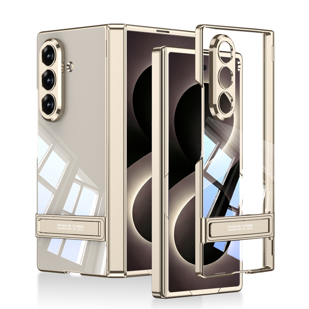 Samsung Galaxy Z Fold 8 Ultra Uyumlu Kılıf Kamera Korumalı Şeffaf Tasarımlı Zore Lego Standlı Kapak