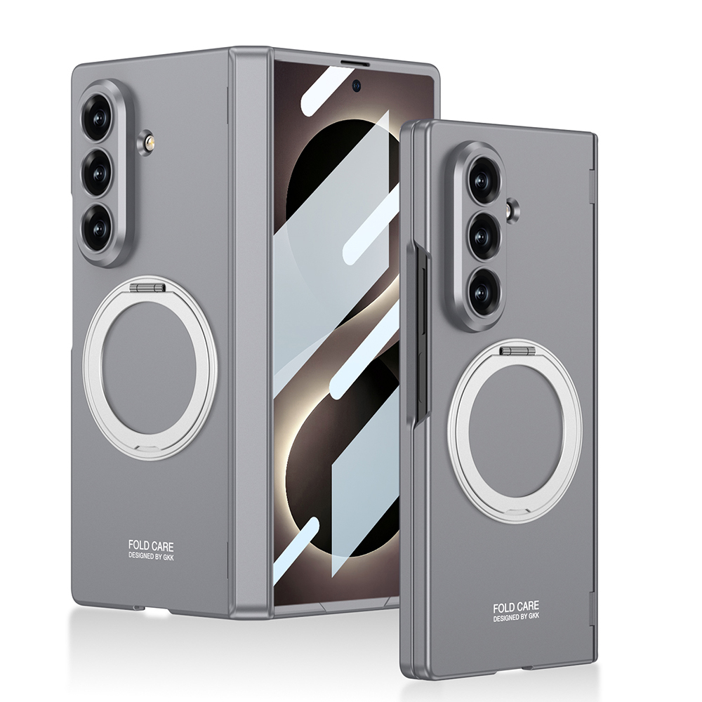 Samsung Galaxy Z Fold 8 Ultra Uyumlu Kılıf M-safe Şarj Özellikli Zore Kıpta KPT-07 Ring Standlı Sert PC Kapak