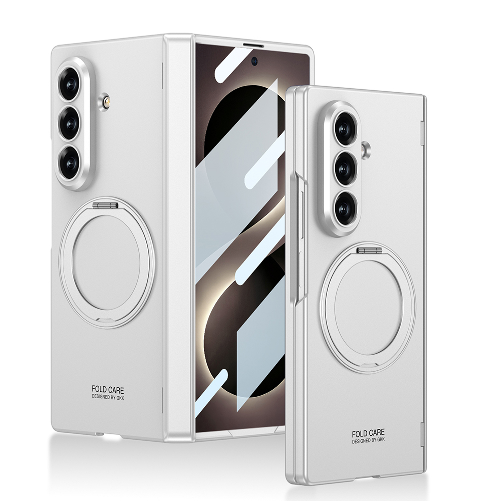 Samsung Galaxy Z Fold 8 Ultra Uyumlu Kılıf M-safe Şarj Özellikli Zore Kıpta KPT-07 Ring Standlı Sert PC Kapak