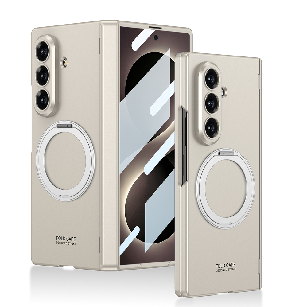 Samsung Galaxy Z Fold 8 Ultra Uyumlu Kılıf M-safe Şarj Özellikli Zore Kıpta KPT-07 Ring Standlı Sert PC Kapak