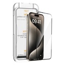 Apple iPhone 15 Uyumlu Wiwu SQ-008 Oleofobik Easy Install Darbeye Karşı Dayanıklı Temperli Cam Ekran Koruyucu + Kolay Uygulama Aparatlı