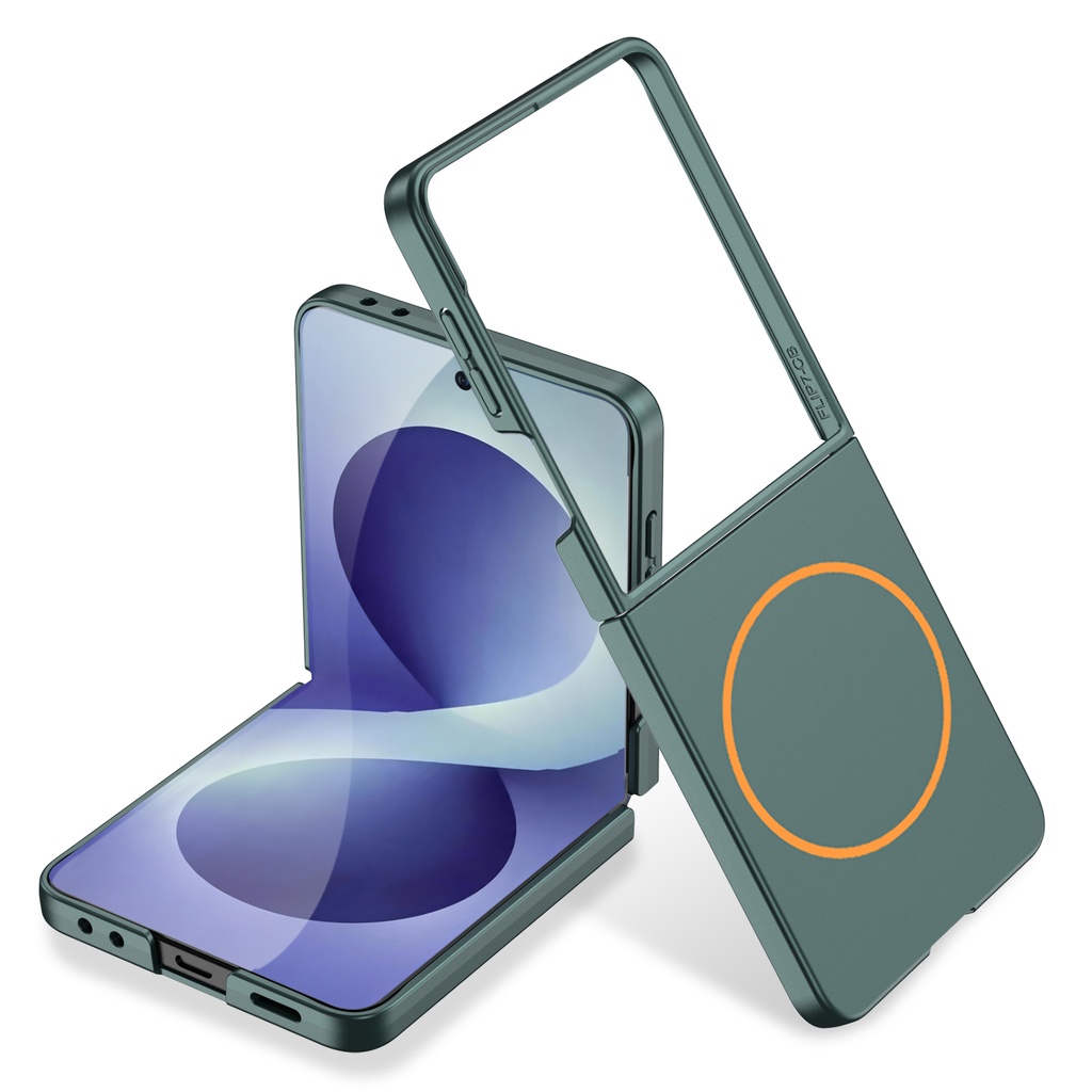 Samsung Galaxy Z Flip Uyumlu 8 Kılıf Wireless Şarj Özellikli Zore Kıpta M-safe Kapak