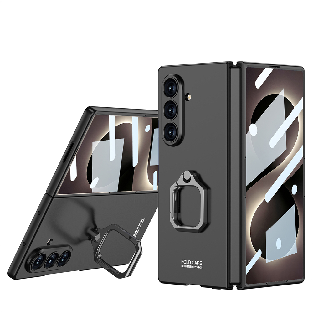 [RNZ-TA137943] Samsung Galaxy Z Fold 8 Ultra Uyumlu Kılıf Zore Kıpta Flip Ring Kamera Korumalı Kapak (Siyah)