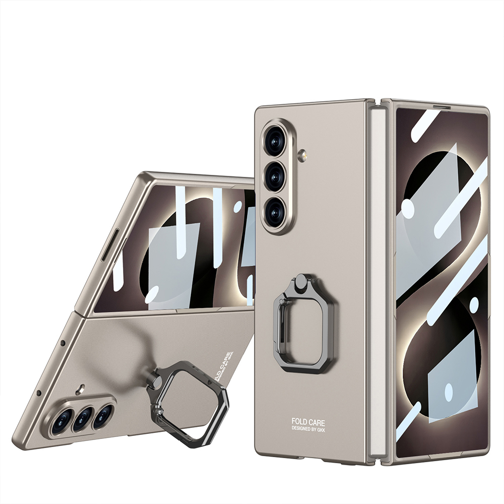 Samsung Galaxy Z Fold 8 Ultra Uyumlu Kılıf Zore Kıpta Flip Ring Kamera Korumalı Kapak