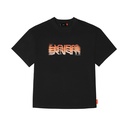Skinarma Glitch Kısa Kollu Oversize Unisex Bisiklet Yaka Siyah Tişört