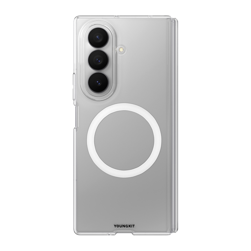 Samsung Galaxy Z Fold 7 Uyumlu Kılıf M-safe Şarj Özellikli Youngkit Clear Serisi Kapak