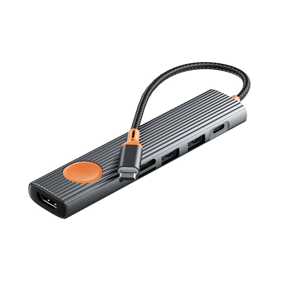 [RNZ-TA136726] Wiwu Wi-HB8007 Travel Serisi 7in1 HDMI (4K@60Hz) Girişli 100W PD Type-C Hub Bağlantı İstasyonu