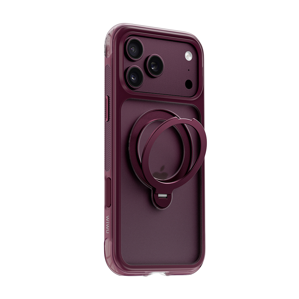 Apple iPhone 17 Pro Max Uyumlu Kılıf Wiwu AG-203 AeroGuard Ultra Serisi M-safe Şarj Özellikli Airbag Tasarımlı Standlı Kapak