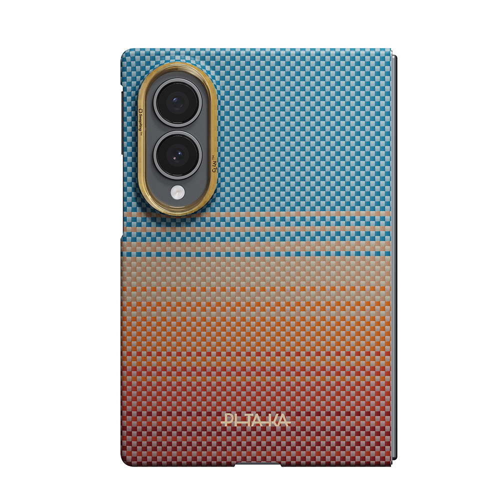 [RNZ-TA138062] Samsung Galaxy Z Fold 8 Uyumlu Kılıf M-safe Şarj Özellikli Aramid Karbon Fiber Pitaka Sunset 2.0 California Dream Serisi Kapak