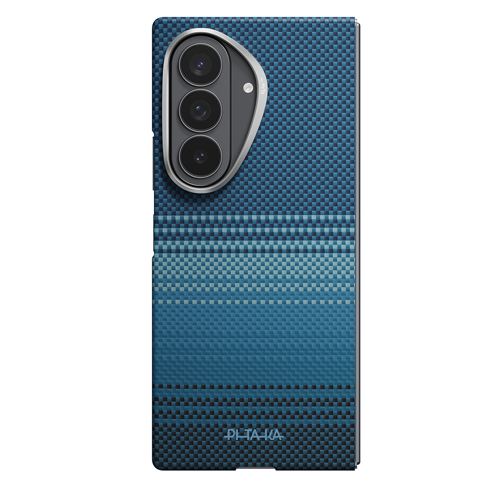 [RNZ-TA138058] Samsung Galaxy Z Fold 8 Ultra Uyumlu Kılıf M-safe Şarj Özellikli Aramid Karbon Fiber Pitaka Tactile Woven Sunset-Moonrise Serisi Kapak