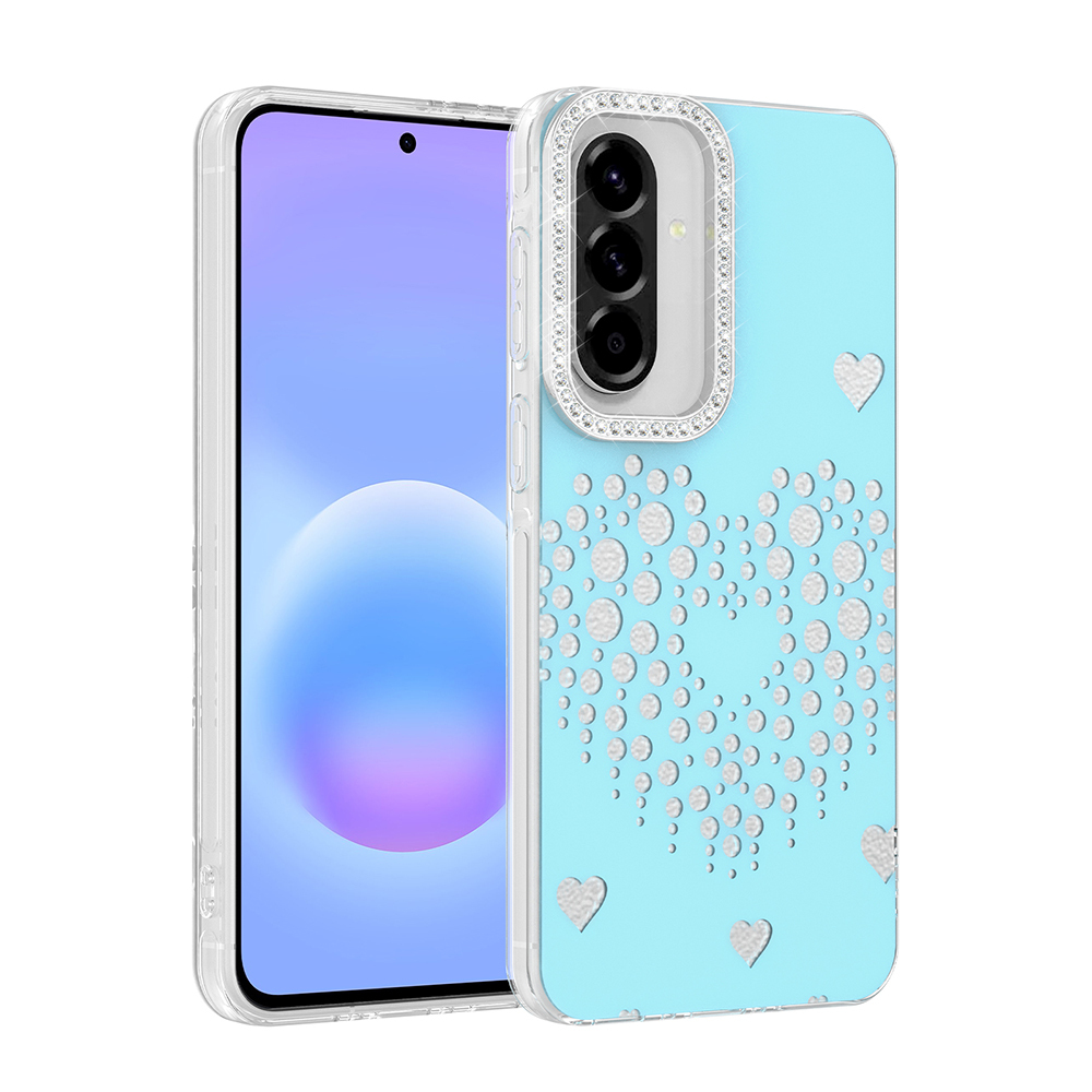 [RNZ-TA137629] Samsung Galaxy A57 Uyumlu Kılıf Damla Taşlı Zore Rivas Sert PC Kapak (Mavi)