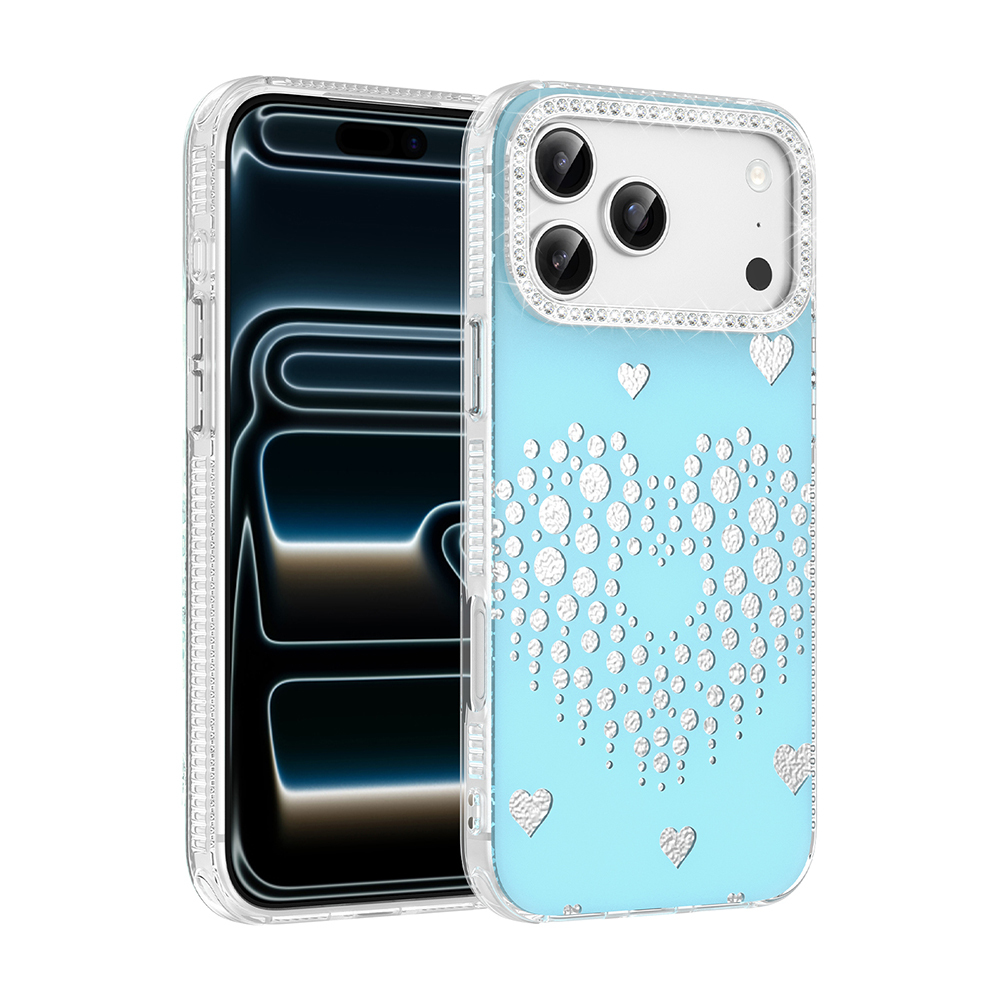 [RNZ-TA137674] Apple iPhone 18 Pro Max Uyumlu Kılıf Damla Taşlı Zore Rivas Sert PC Kapak (Mavi)