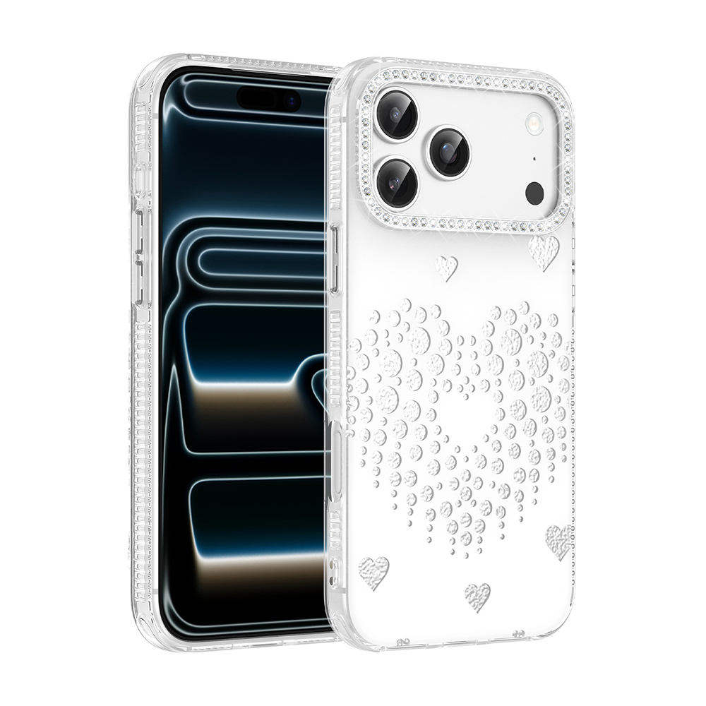 Apple iPhone 17 Pro Uyumlu Kılıf Damla Taşlı Zore Rivas Sert PC Kapak