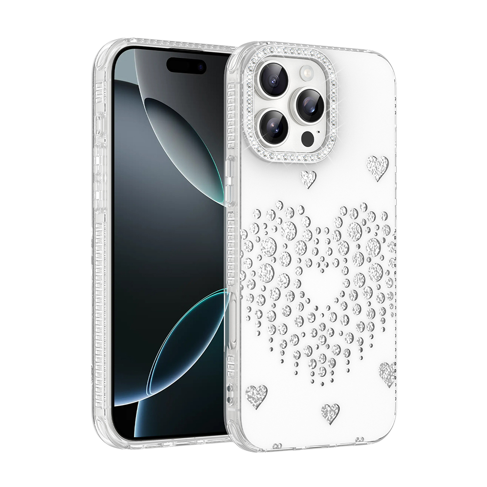 Apple iPhone 16 Pro Uyumlu Kılıf Damla Taşlı Zore Rivas Sert PC Kapak