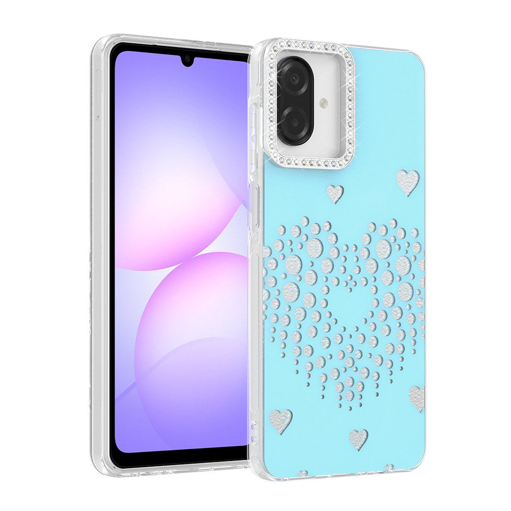 Samsung Galaxy A07 Uyumlu Kılıf Damla Taşlı Zore Rivas Sert PC Kapak