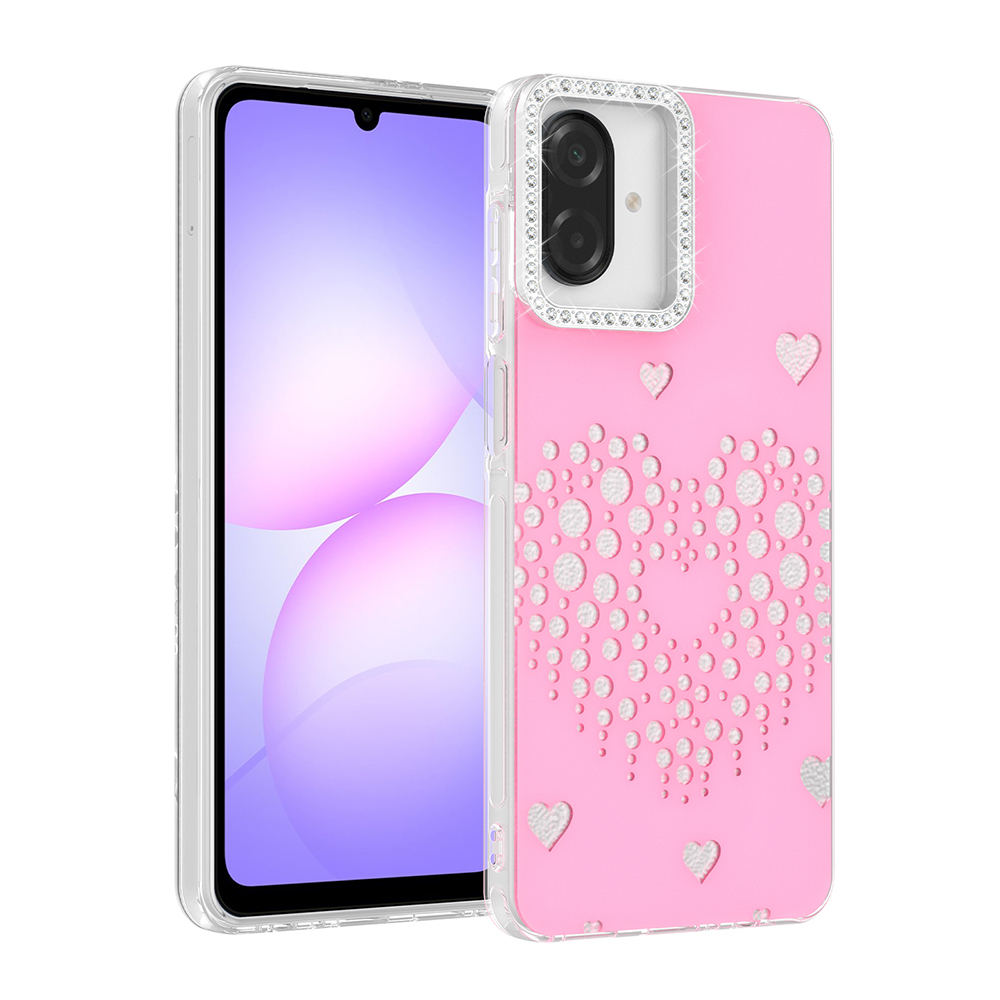 Samsung Galaxy A07 Uyumlu Kılıf Damla Taşlı Zore Rivas Sert PC Kapak
