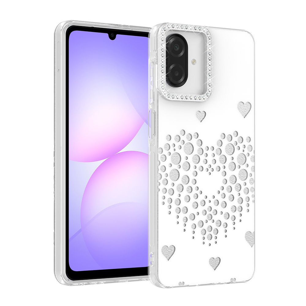 Samsung Galaxy A07 Uyumlu Kılıf Damla Taşlı Zore Rivas Sert PC Kapak