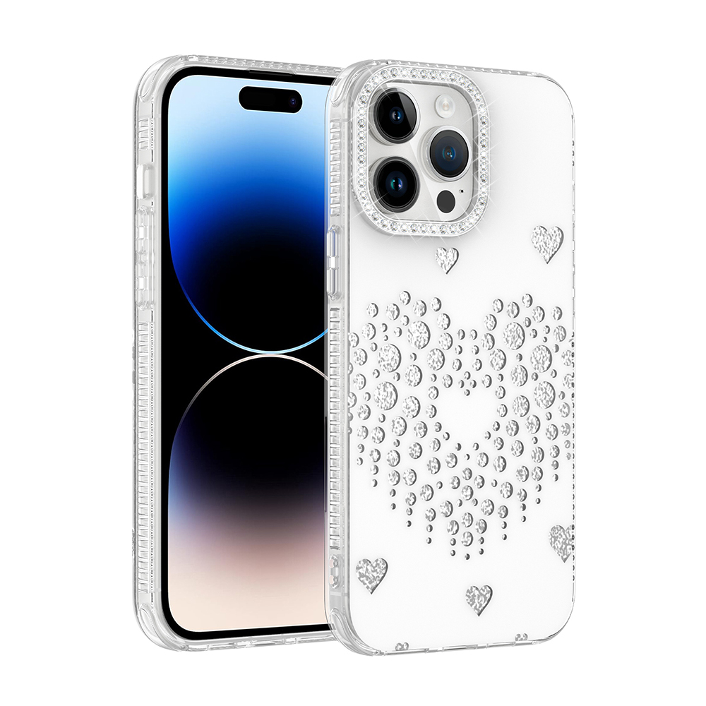 Apple iPhone 14 Pro Max Uyumlu Kılıf Damla Taşlı Zore Rivas Sert PC Kapak