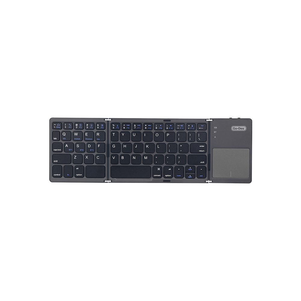 [RNZ-TA136905] Go Des GD-KB328 Sessiz Tuş Tasarımlı Touch Pad Özellikli Katlanabilir Bluetooth Bağlantılı Kablosuz Klavye