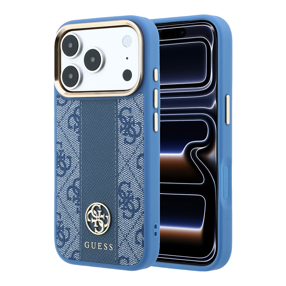 Apple iPhone 18 Pro Max Uyumlu Kılıf Guess Orjinal Lisanslı M-safe Şarj Özellikli Deri 4G Desenli Şeritli Yazı Logolu Kapak