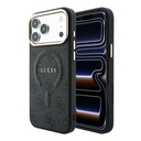Apple iPhone 18 Pro Uyumlu Kılıf Guess Orjinal Lisanslı M-safe Şarj Özellikli Metal Kamera Çerçeveli C-Magnet 4G Desenli Yazı Logolu Kapak