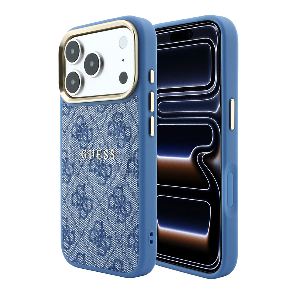 Apple iPhone 18 Pro Uyumlu Kılıf Guess Orjinal Lisanslı M-safe Şarj Özellikli Metal Kamera Çerçeveli C-Magnet 4G Desenli Yazı Logolu Kapak