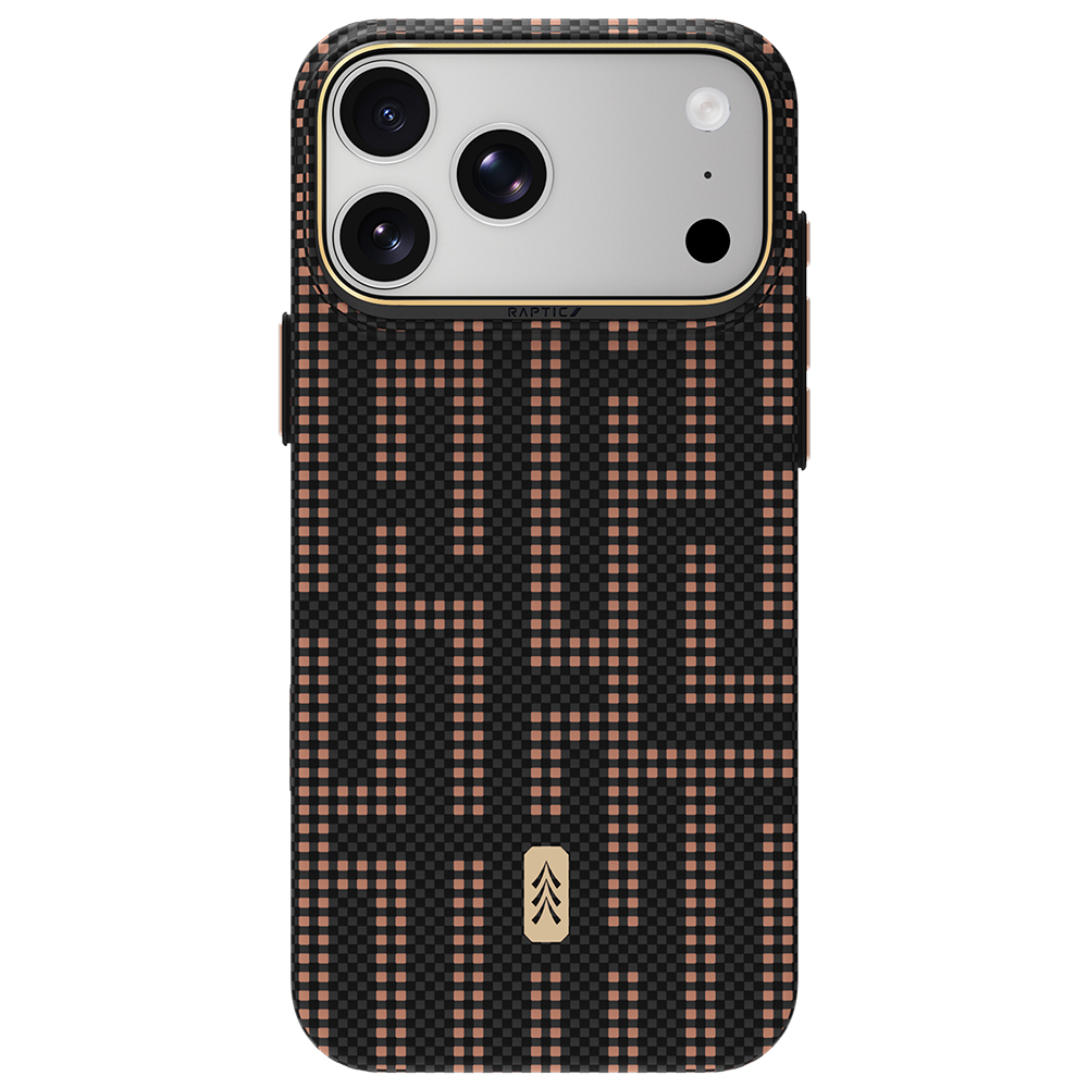 Apple iPhone 18 Pro Kılıf M-safe Şarj Özellikli Raptic Aramid Skin Serisi Karbon Kapak