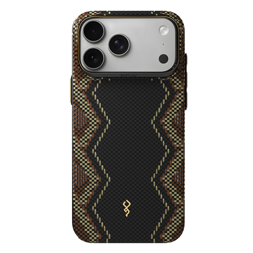 [RNZ-TA134660] Apple iPhone 18 Pro Uyumlu Kılıf M-safe Şarj Özellikli Raptic Aramid Skin Scepter Serisi Karbon Kapak (Siyah)