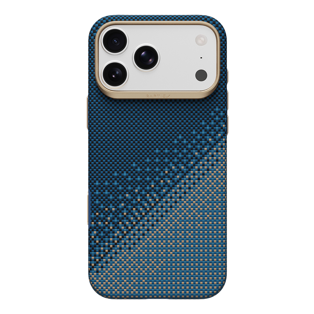 [RNZ-TA136225] Apple iPhone 18 Pro Max Uyumlu Kılıf M-safe Şarj Özellikli Raptic Aramid Dual Ultra Serenity Serisi Karbon Kapak (Lacivert)