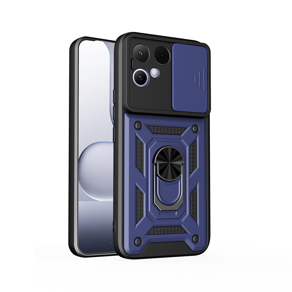 Tecno Pova Uyumlu Curve 2 Kılıf Magnetik Standlı Kamera Korumalı Zore Sürgülü Vega Kapak