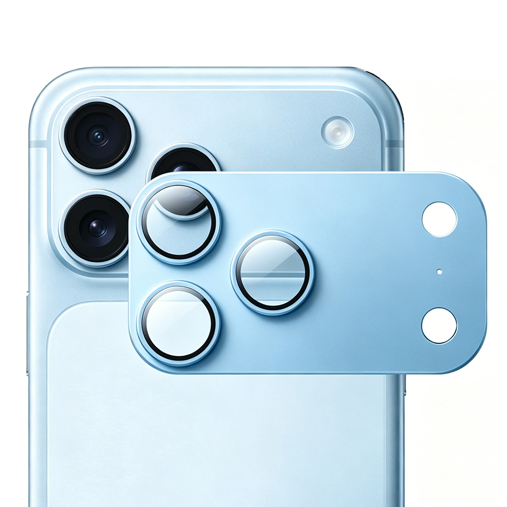 [RNZ-TA136861] iPhone 18 Pro Mohseven Sapphire Alüminyum Safir Kamera Lens Koruyucu (Mavi)
