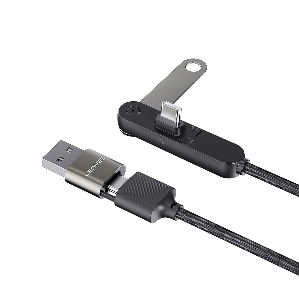 [RNZ-TA136900] Lenyes LC569 2in1 USB-A - Type-C + Type-C Standlı Data ve Şarj Kablosu 240W 1.2M