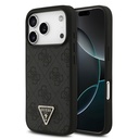 Apple iPhone 18 Pro Kılıf Guess Orjinal Lisanslı M-safe Şarj Özllikli PU Deri Taşlı Üçgen Logo 4G Desenli Strass Kapak