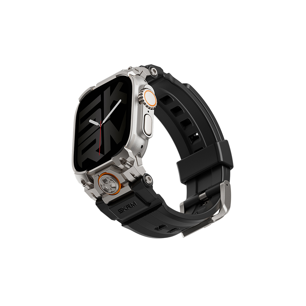 [RNZ-TA138072] Apple Watch Ultra 49mm Uyumlu SkinArma Talon Serisi Suya Dayanıklı Silikon Kordon (Siyah)