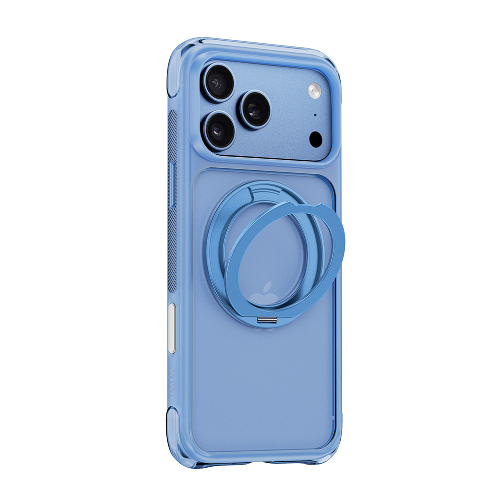 Apple iPhone 17 Pro Uyumlu Kılıf Wiwu AG-203 AeroGuard Ultra Serisi M-safe Şarj Özellikli Airbag Tasarımlı Standlı Kapak