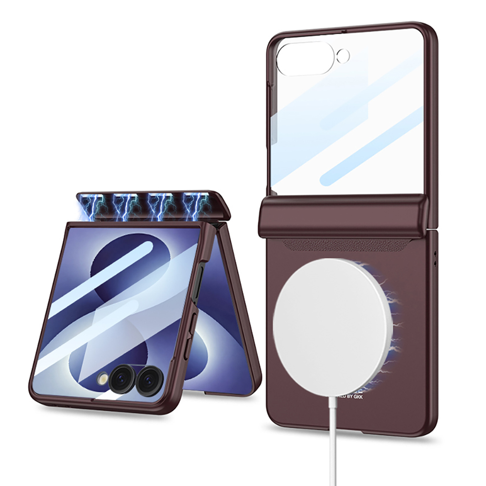 Samsung Galaxy Z Flip Uyumlu 8 Kılıf M-safe Şarj Özellikli Zore Kıpta KPT-04 Sert PC Kapak